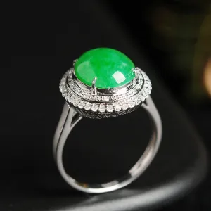 Natural Jade Ring Jadeite Gold Ring RG12
