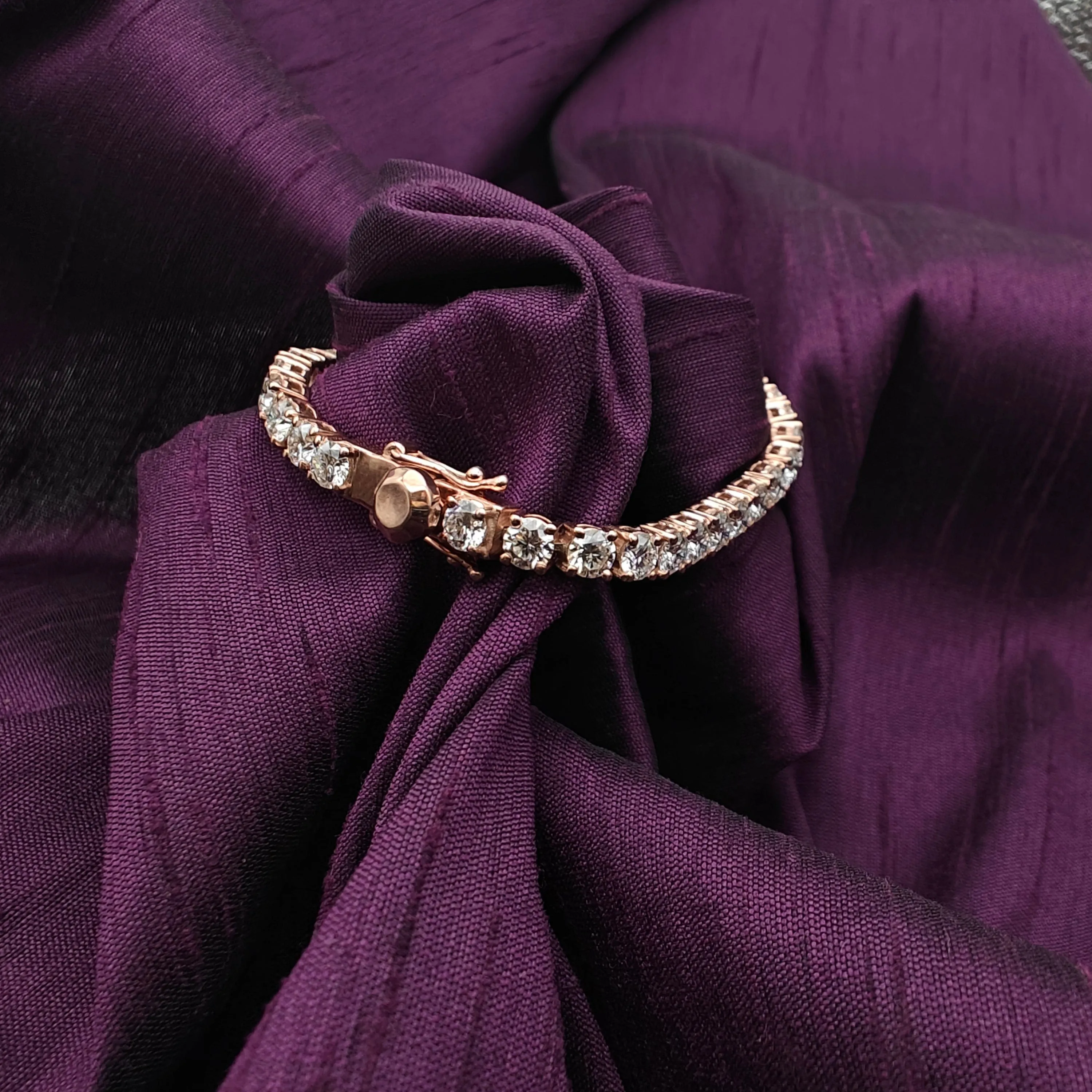 Neith Sterling Silver Moissanite Man Tennis Bracelet Woman
