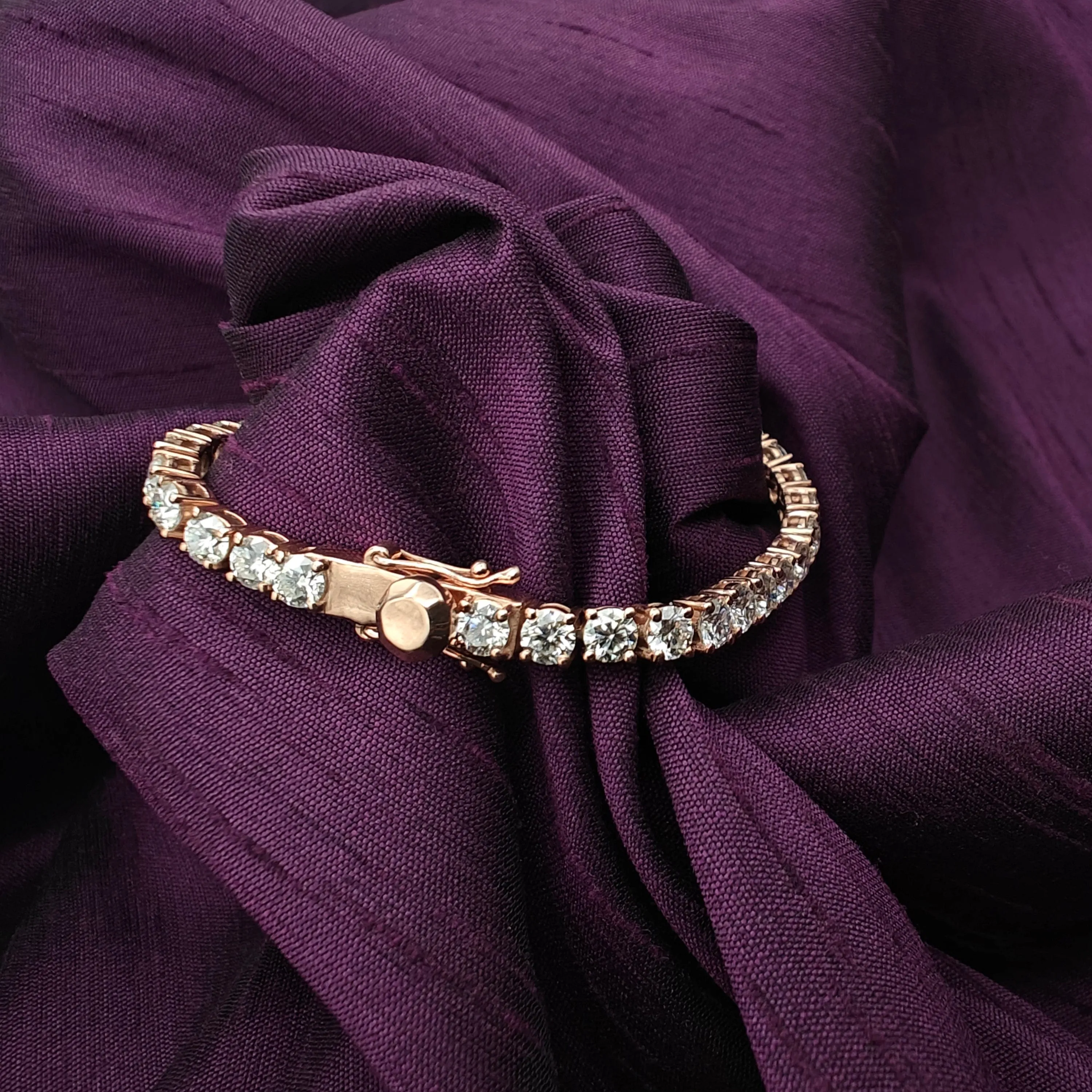 Neith Sterling Silver Moissanite Man Tennis Bracelet Woman