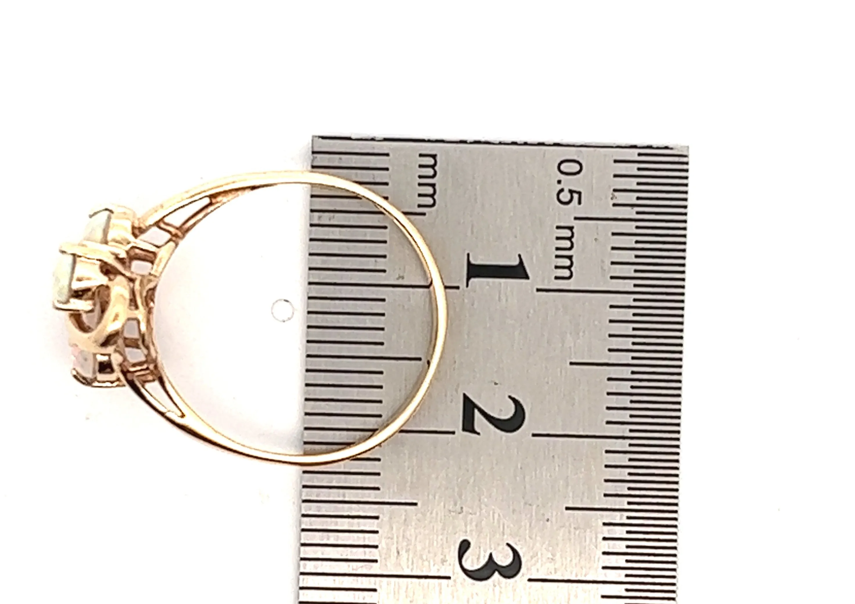 Opal & Diamond 9ct Yellow Gold Ring