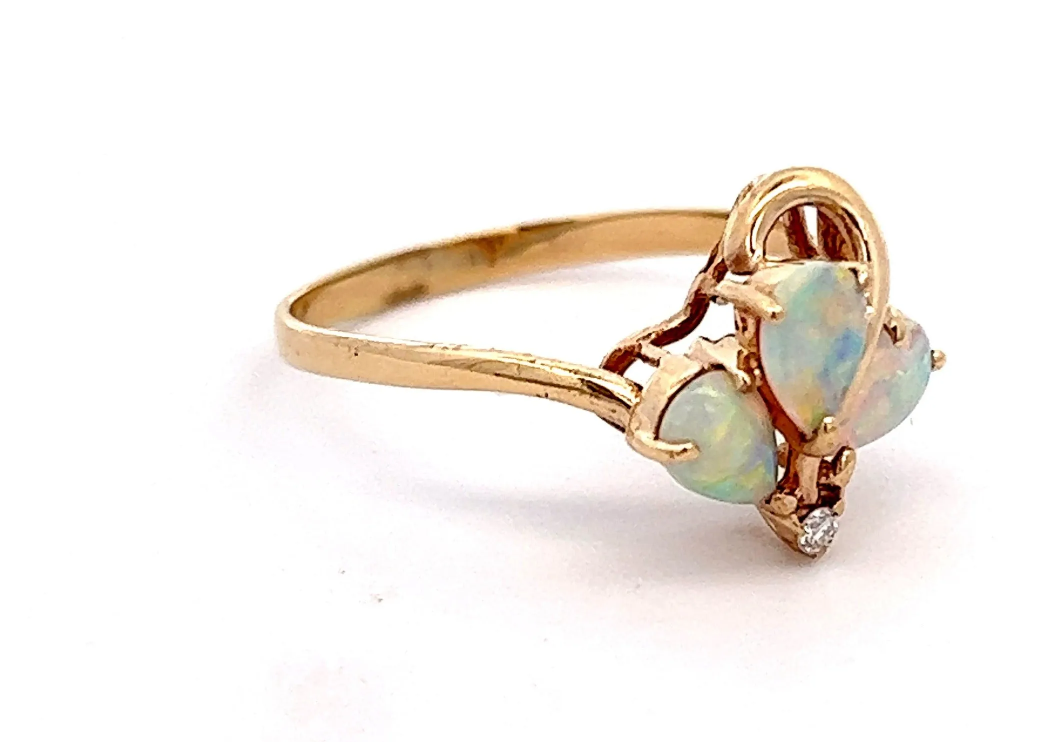 Opal & Diamond 9ct Yellow Gold Ring