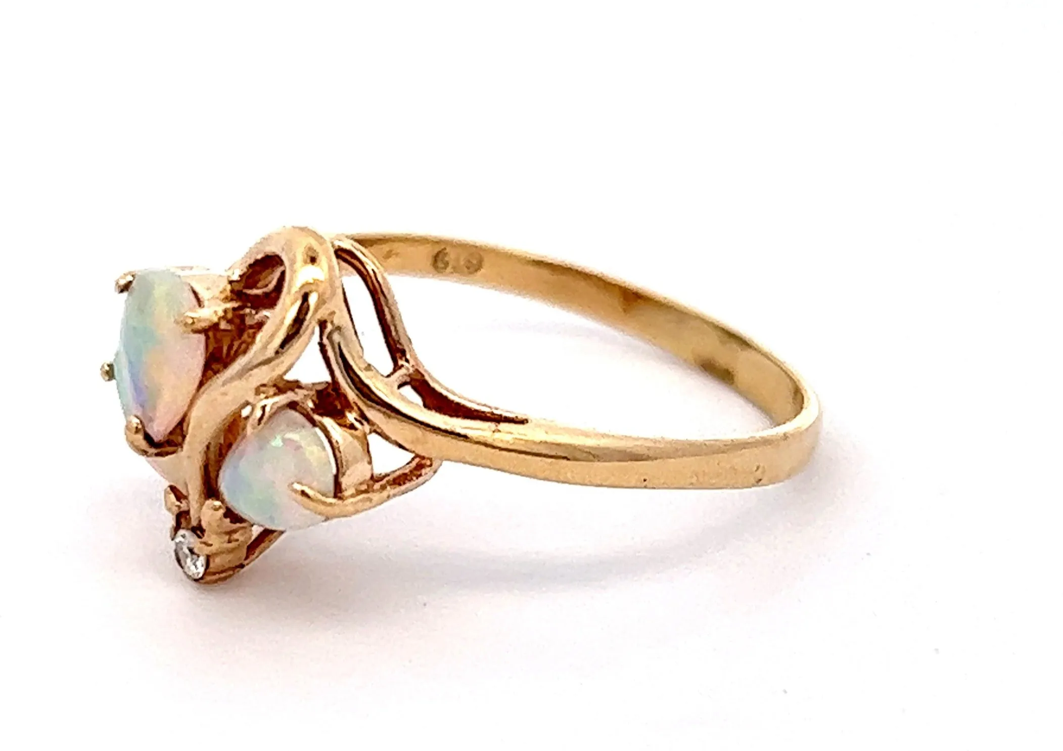 Opal & Diamond 9ct Yellow Gold Ring