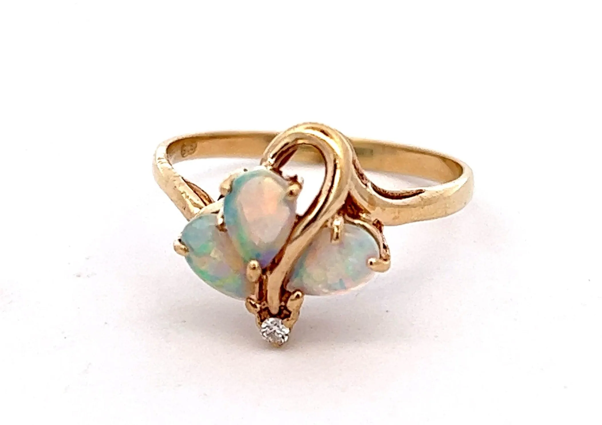 Opal & Diamond 9ct Yellow Gold Ring