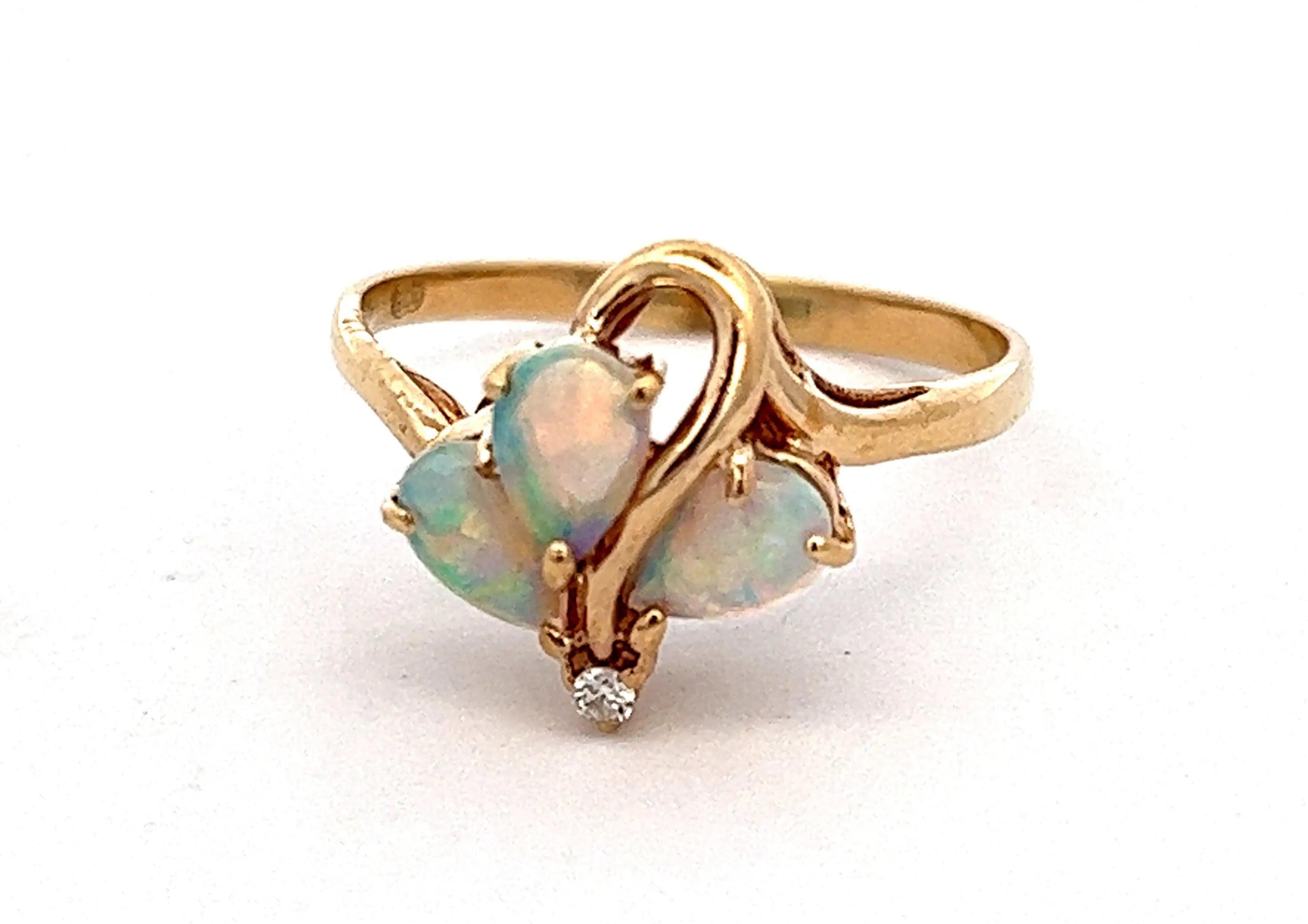 Opal & Diamond 9ct Yellow Gold Ring