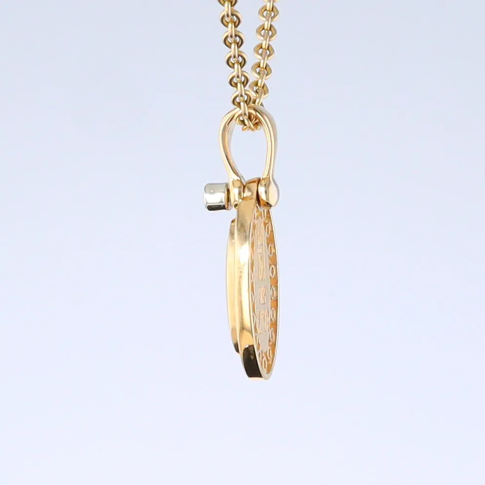 Opal Pendant Oval Inlaid Design with .22ctw Round Diamonds Halo
