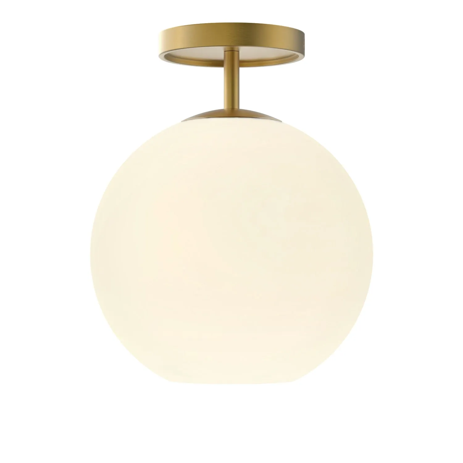 Open Box Aria 10" Flush Mount, Satin Brass with Opal Glass
