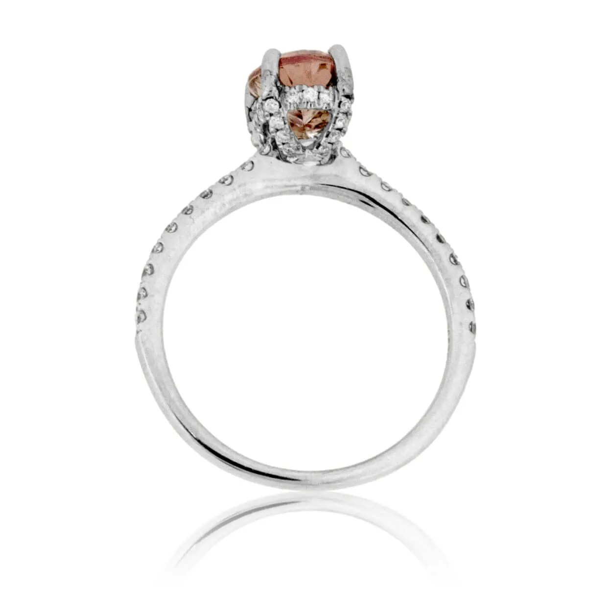 Oval Lotus Garnet & Diamond Ring