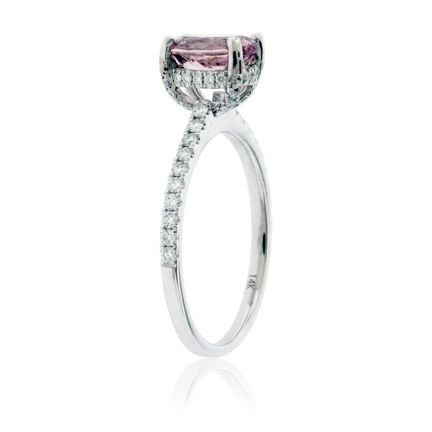 Oval Lotus Garnet & Diamond Ring