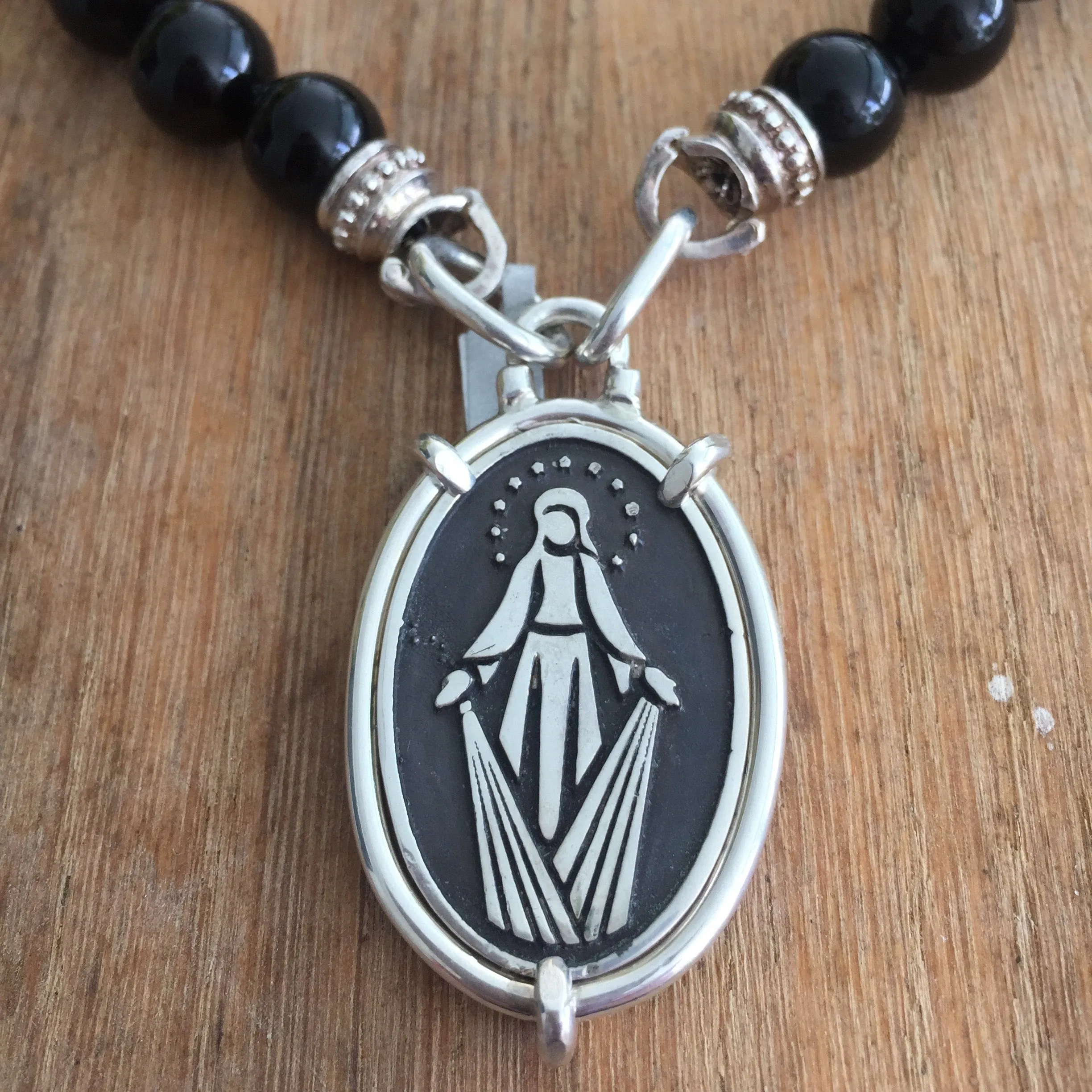Oval Miraculous Virgen Medal Pendant