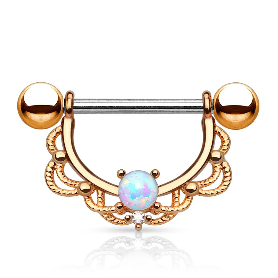 Ópalo Filigree Nipple Jewellery with Rose Gold Plating
