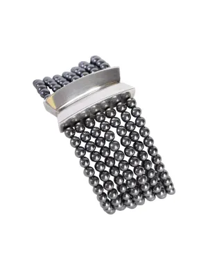 Patricia von Musulin Vintage Sterling Silver Hematite Bead Multistrand Bracelet