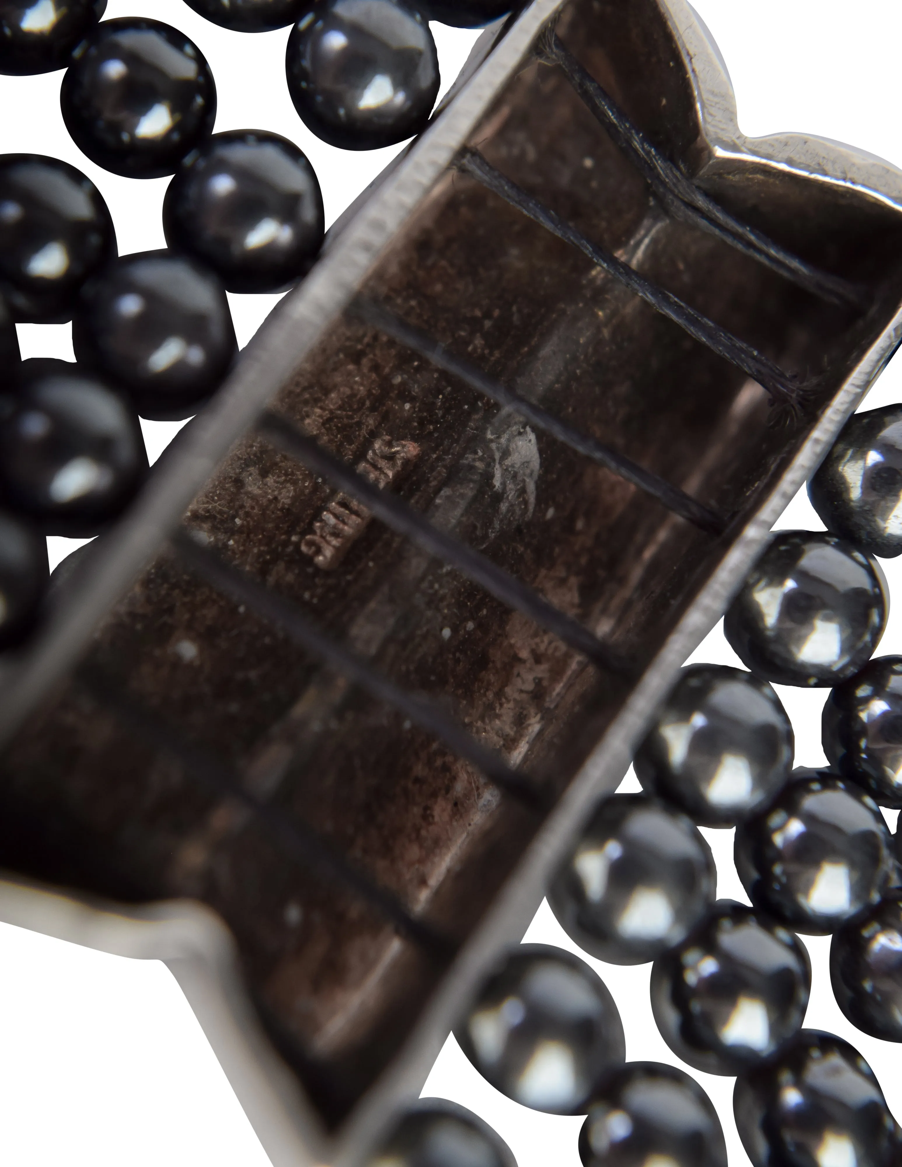 Patricia von Musulin Vintage Sterling Silver Hematite Bead Multistrand Bracelet