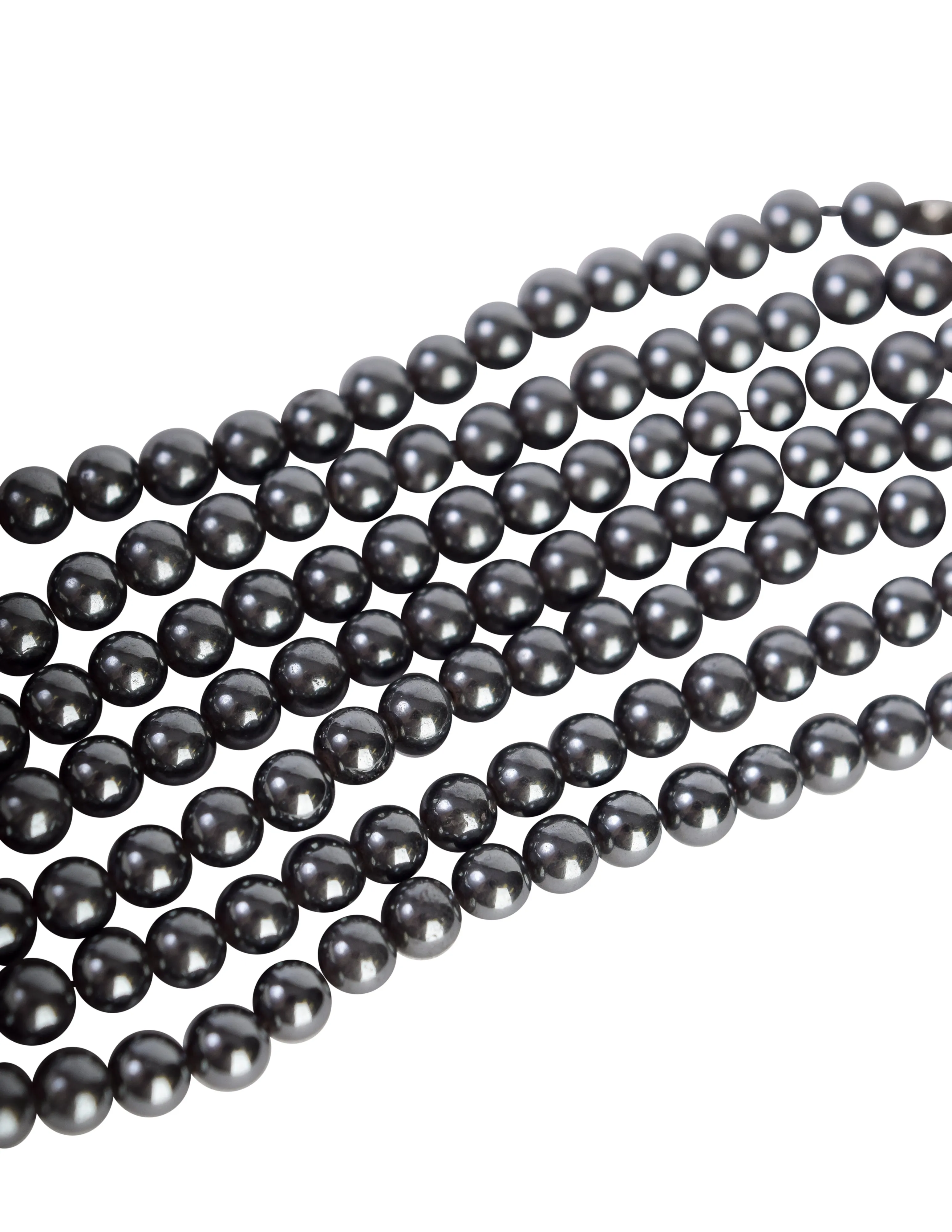 Patricia von Musulin Vintage Sterling Silver Hematite Bead Multistrand Bracelet