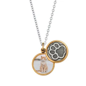 Pawprint Personalized Photo Locket Necklace