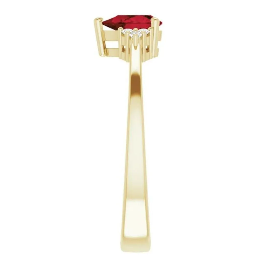 Pear Garnet Ring