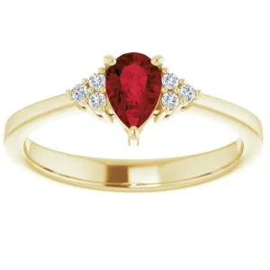 Pear Garnet Ring