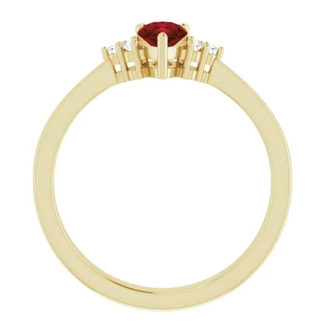 Pear Garnet Ring