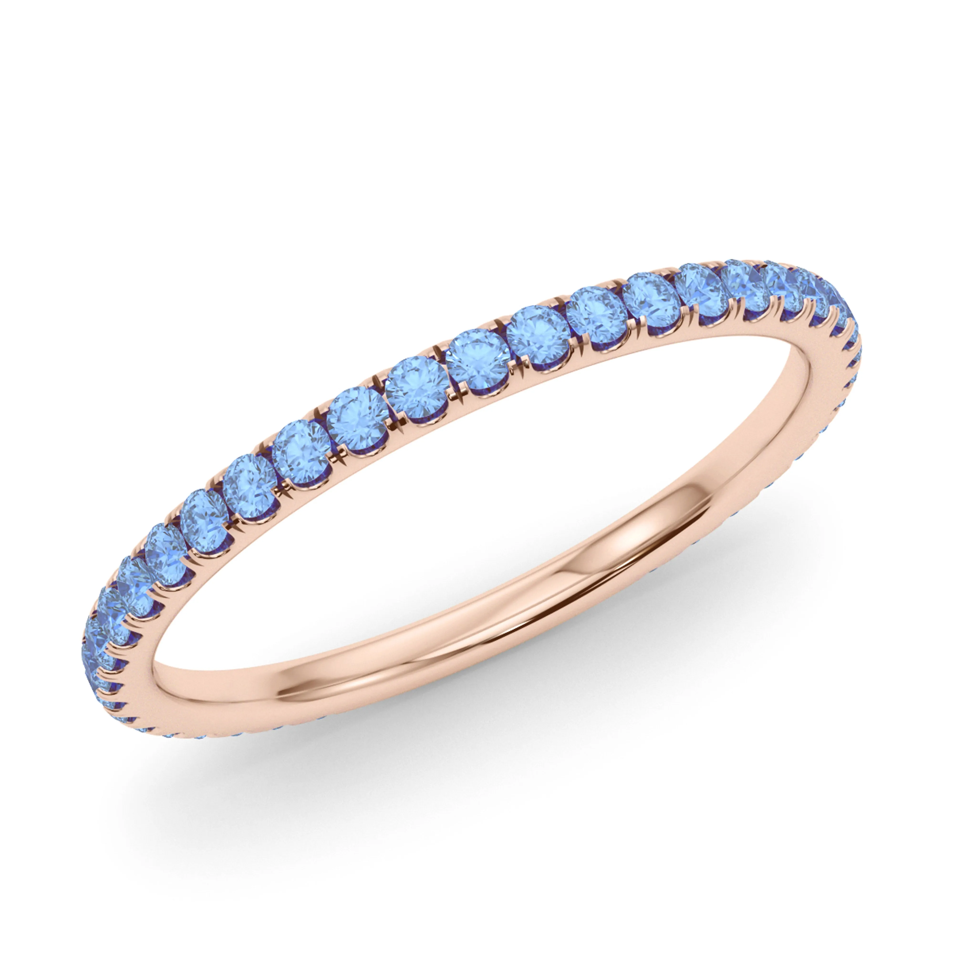 Petite Fancy Blue Diamond Eternity Band