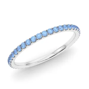 Petite Fancy Blue Diamond Eternity Band