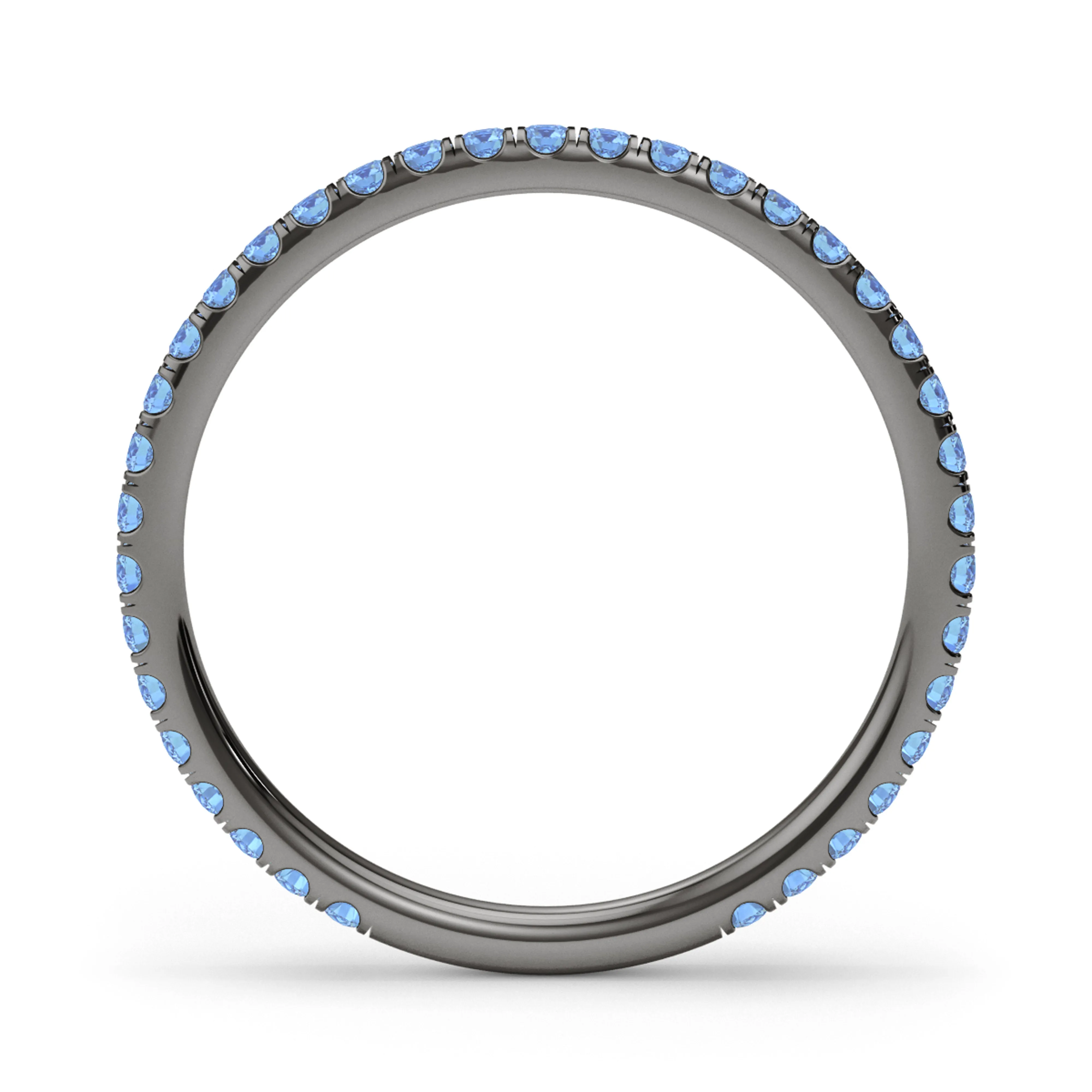 Petite Fancy Blue Diamond Eternity Band