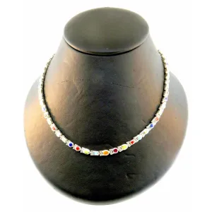 Peyote Bird Multi-Stone  Sectional Inlaid Stone Necklace