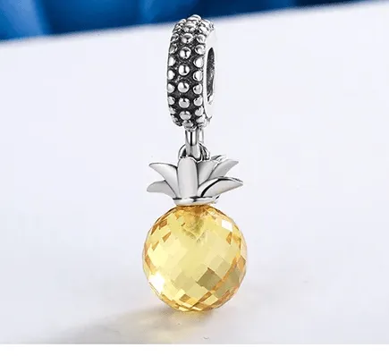 Pineapple Pandora style Charm 925 Sterling Silver