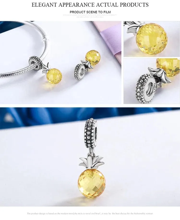 Pineapple Pandora style Charm 925 Sterling Silver