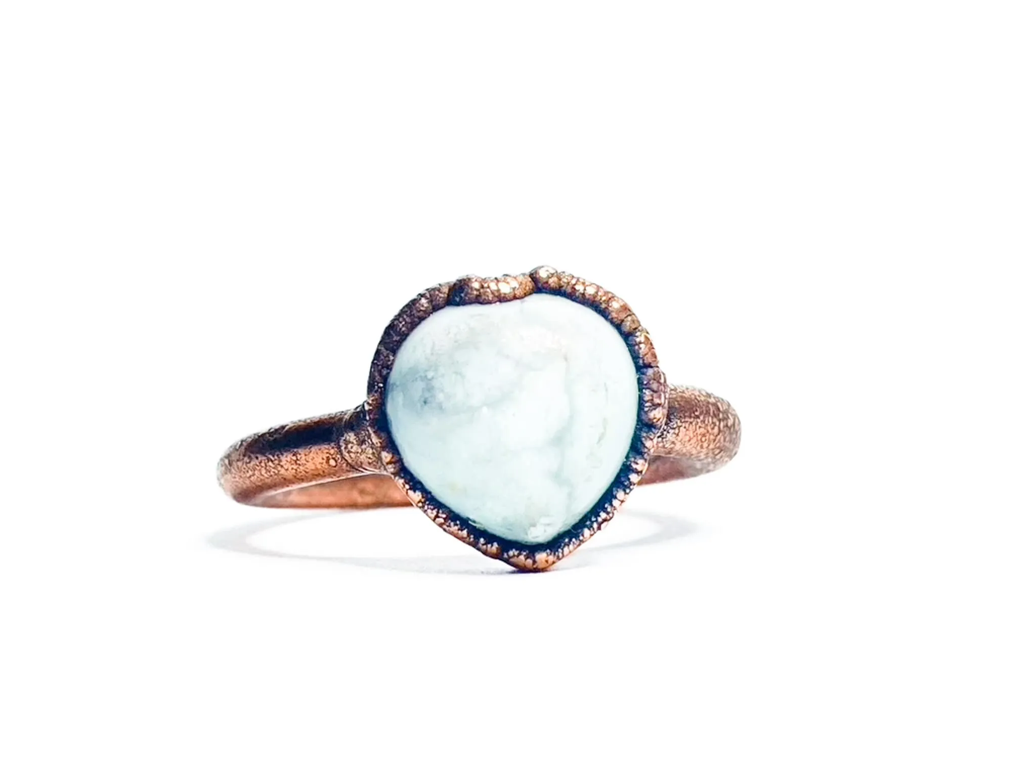 Pink Shell heart ring | Georgia pink river clamshell ring