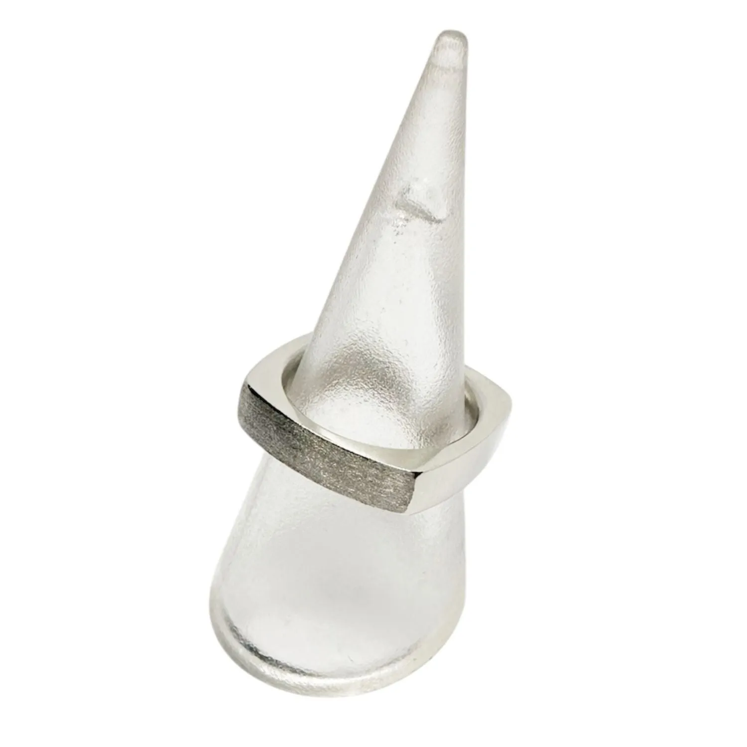Platinum Solid Square Band Ring