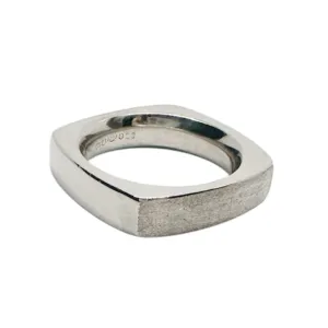 Platinum Solid Square Band Ring