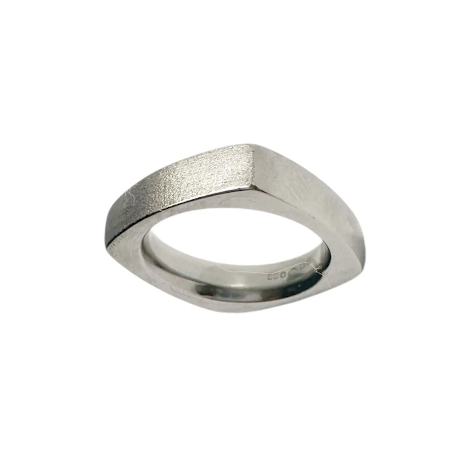 Platinum Solid Square Band Ring