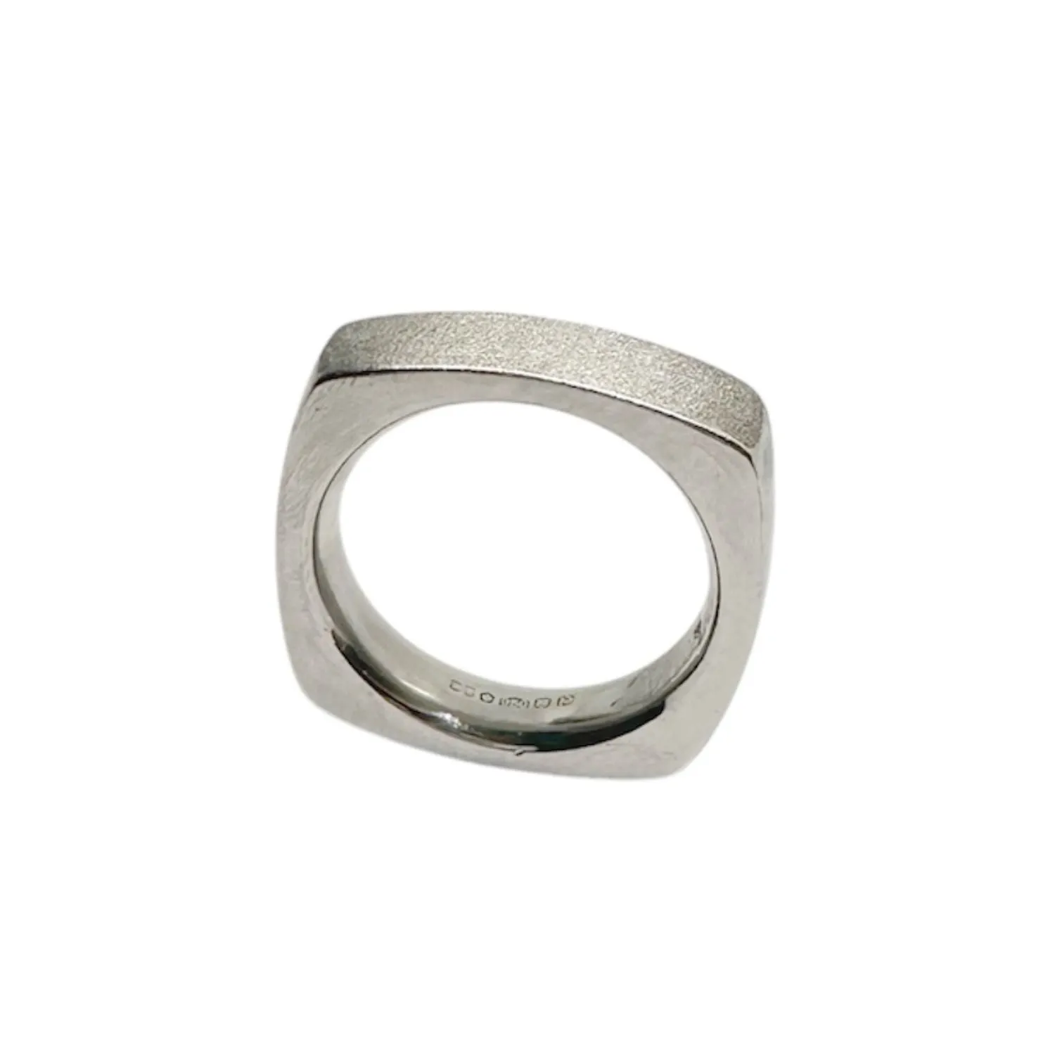 Platinum Solid Square Band Ring