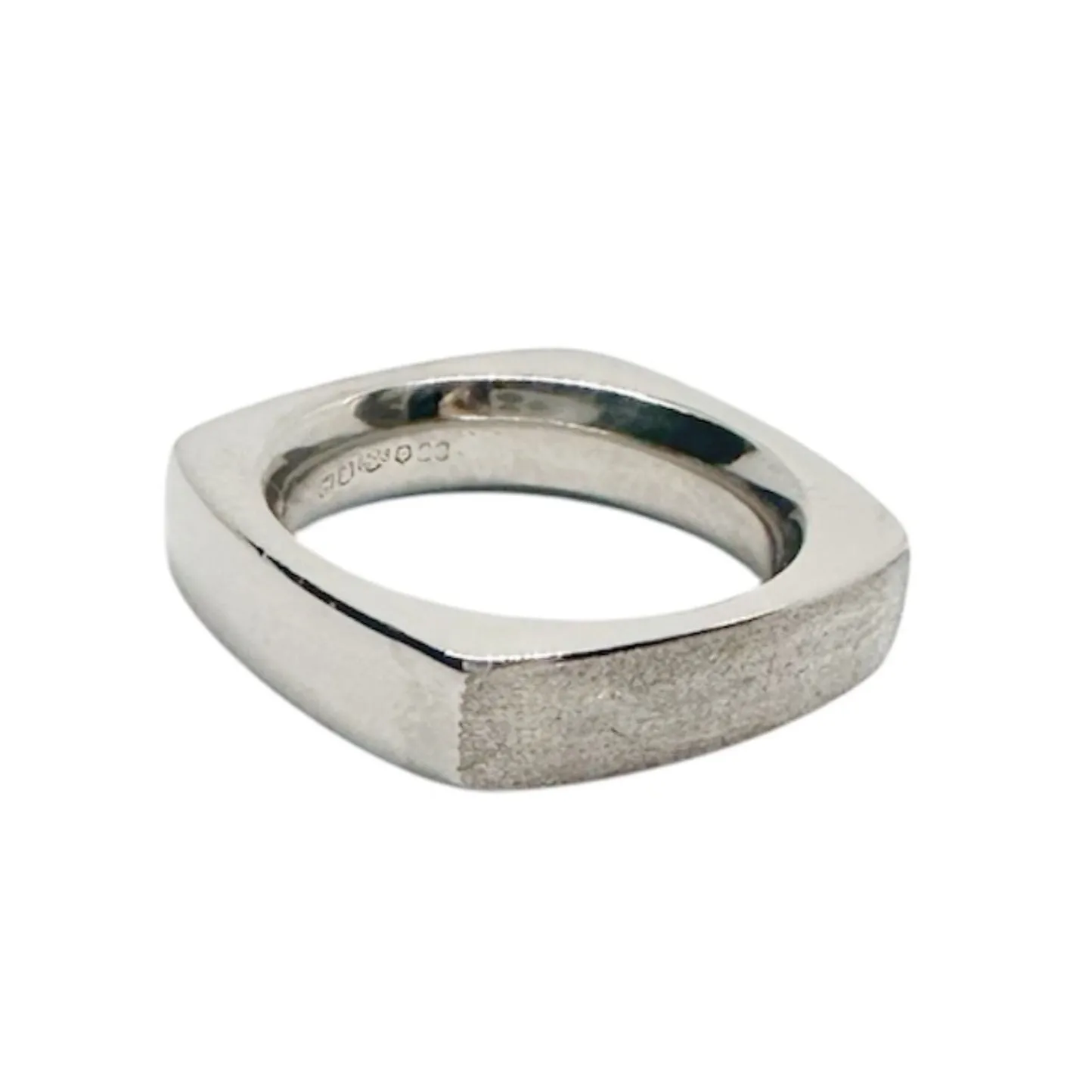 Platinum Solid Square Band Ring