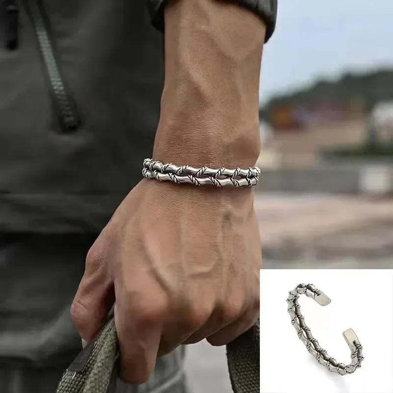 Punk Gold Color Eagle Pattern Bracelet Men Open Adjustable Bangles Male Charm Rock Motorbike Rider Jewelry
