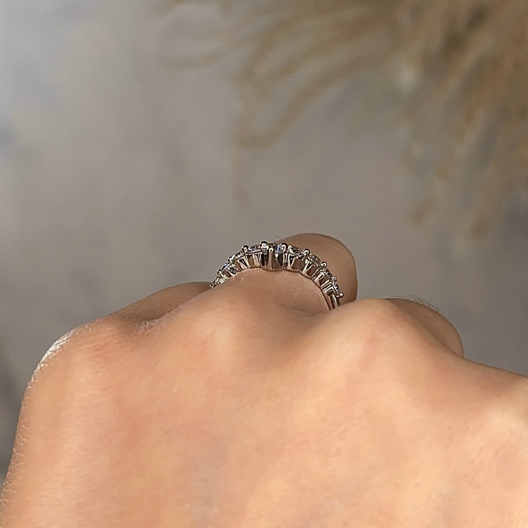 "Nile" 0.70ct Round Brilliant Cut Diamonds Shaped Eternity Ring ET23