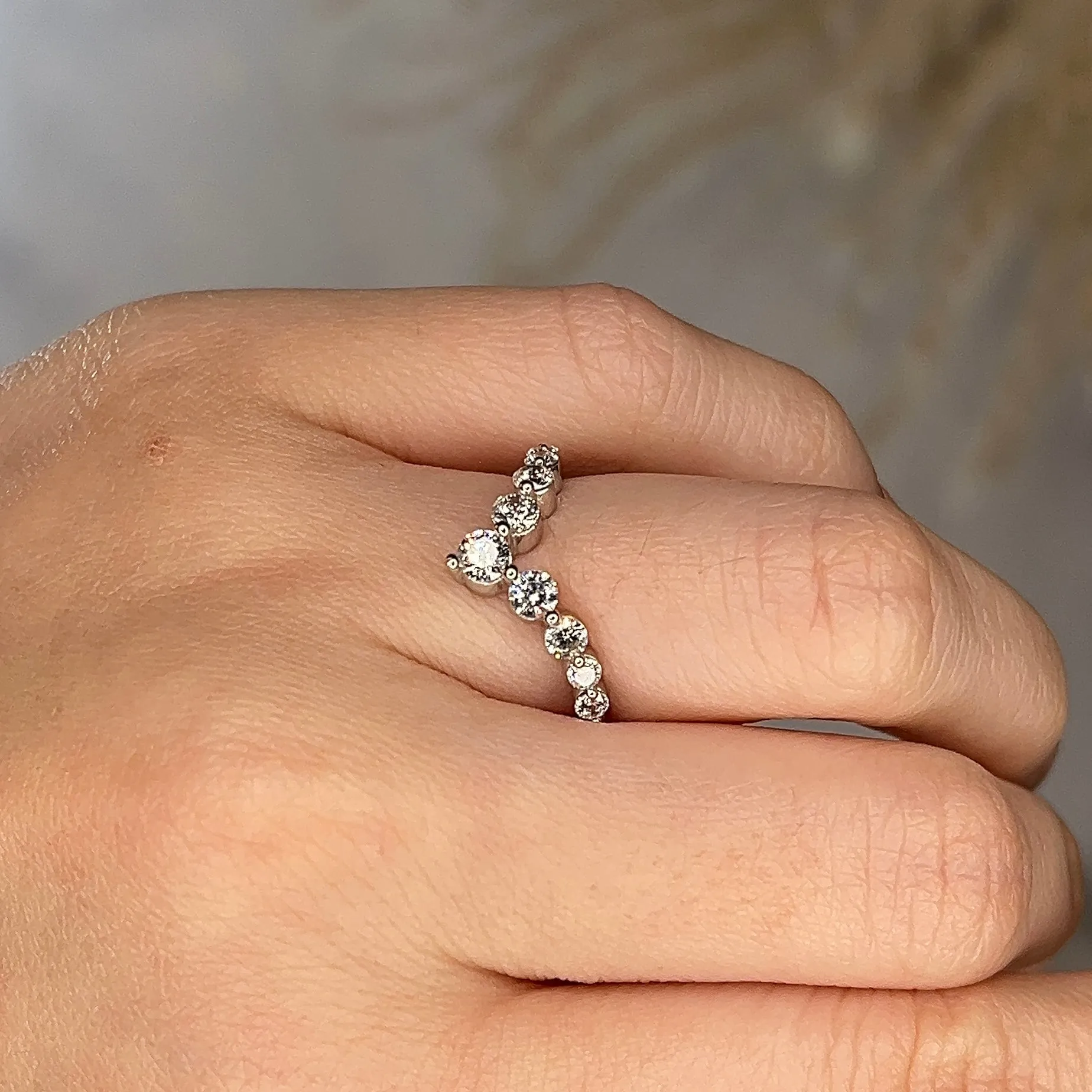 "Nile" 0.70ct Round Brilliant Cut Diamonds Shaped Eternity Ring ET23