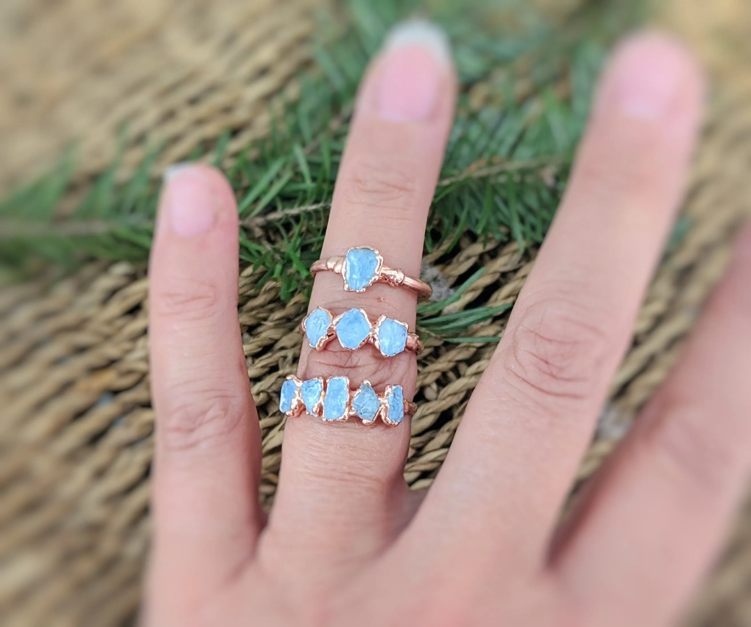 Raw Aquamarine ring