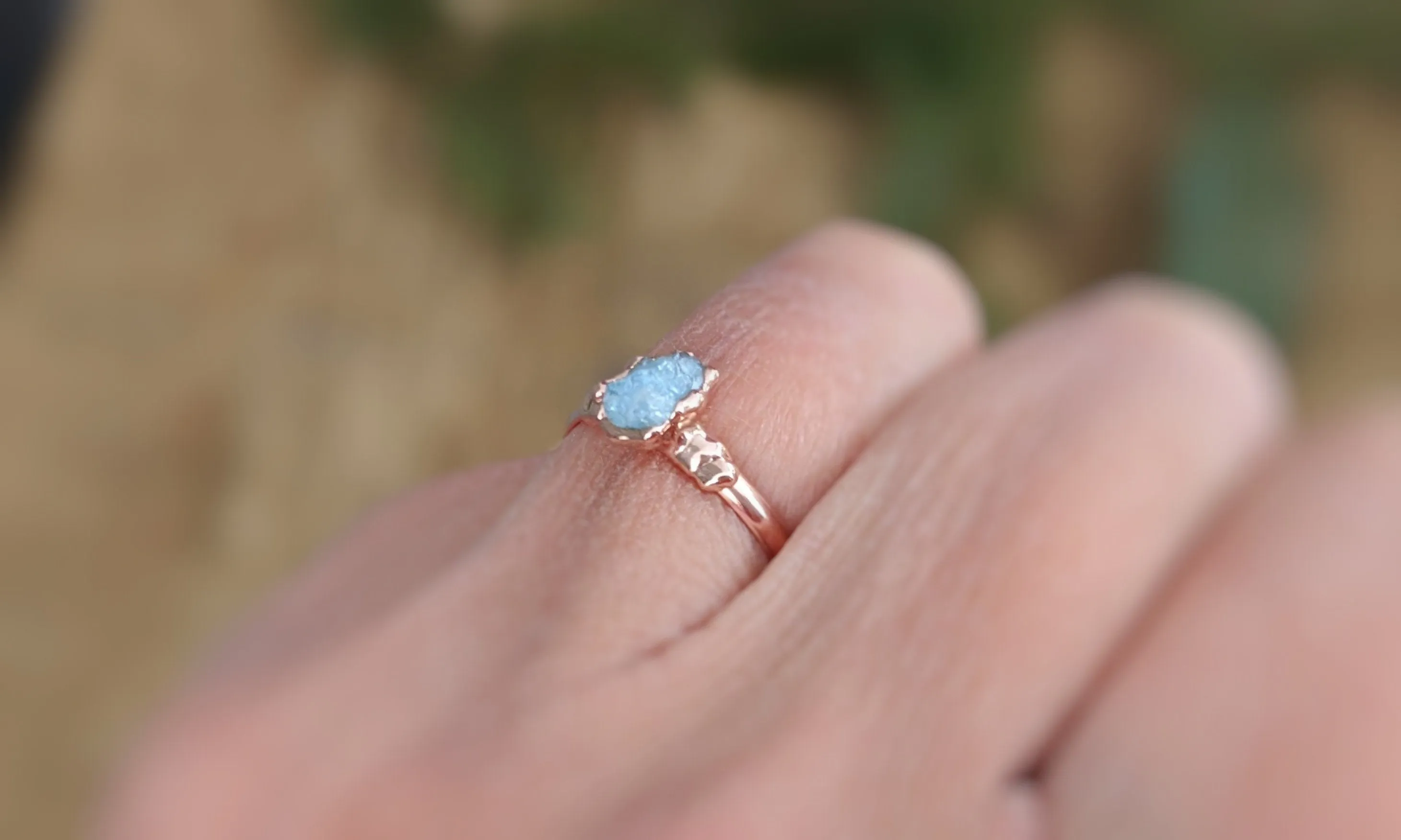 Raw Aquamarine ring