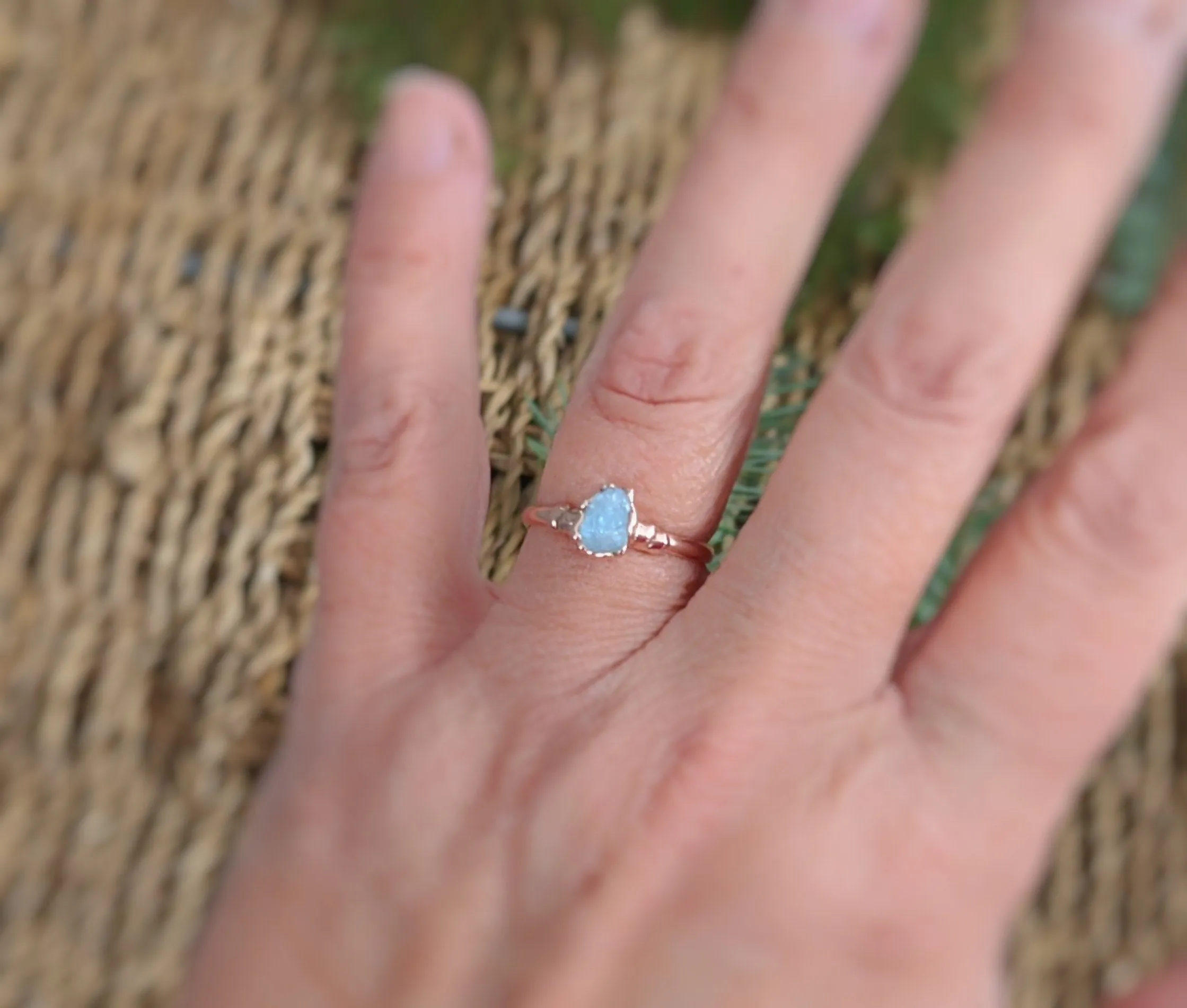 Raw Aquamarine ring