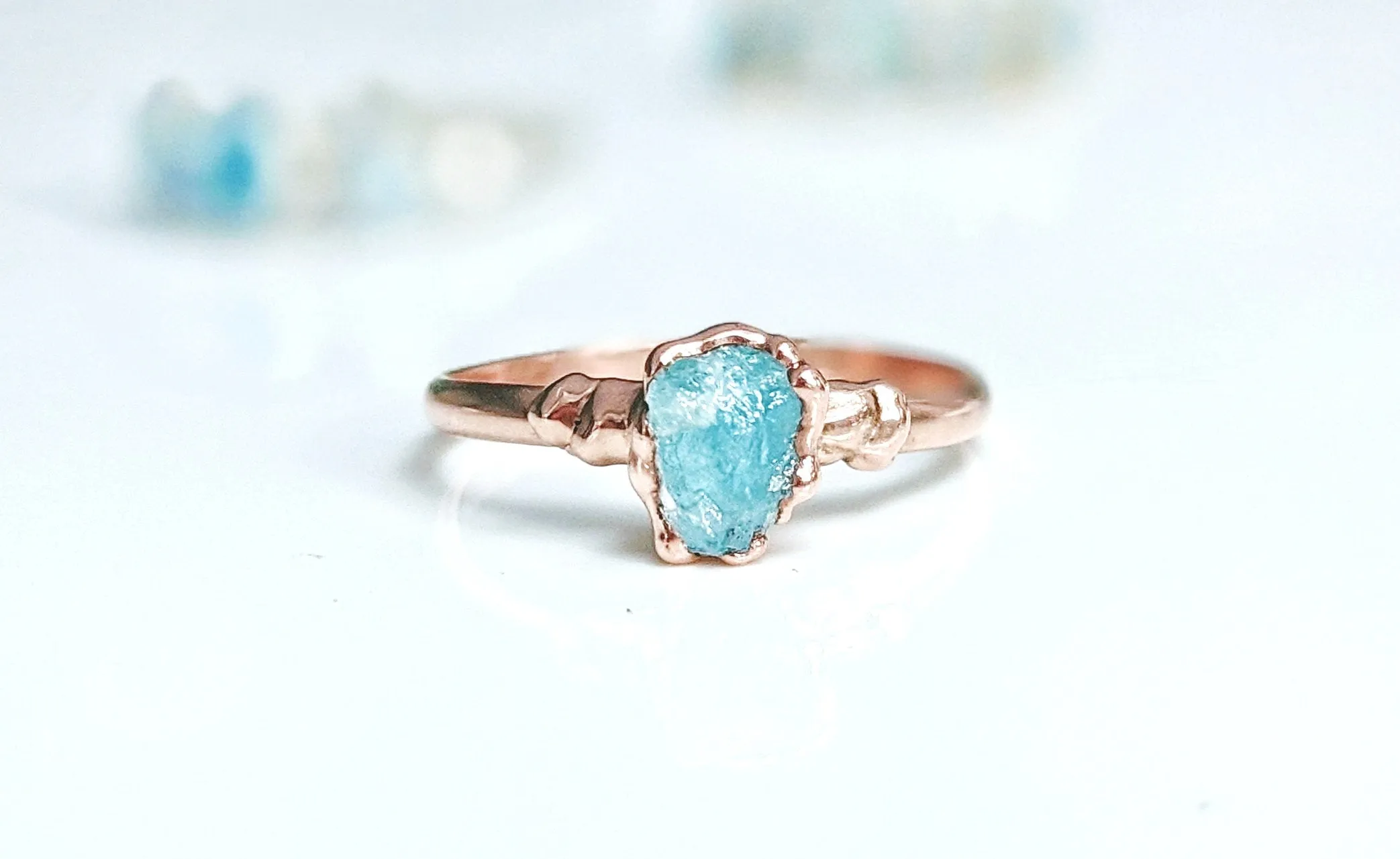 Raw Aquamarine ring