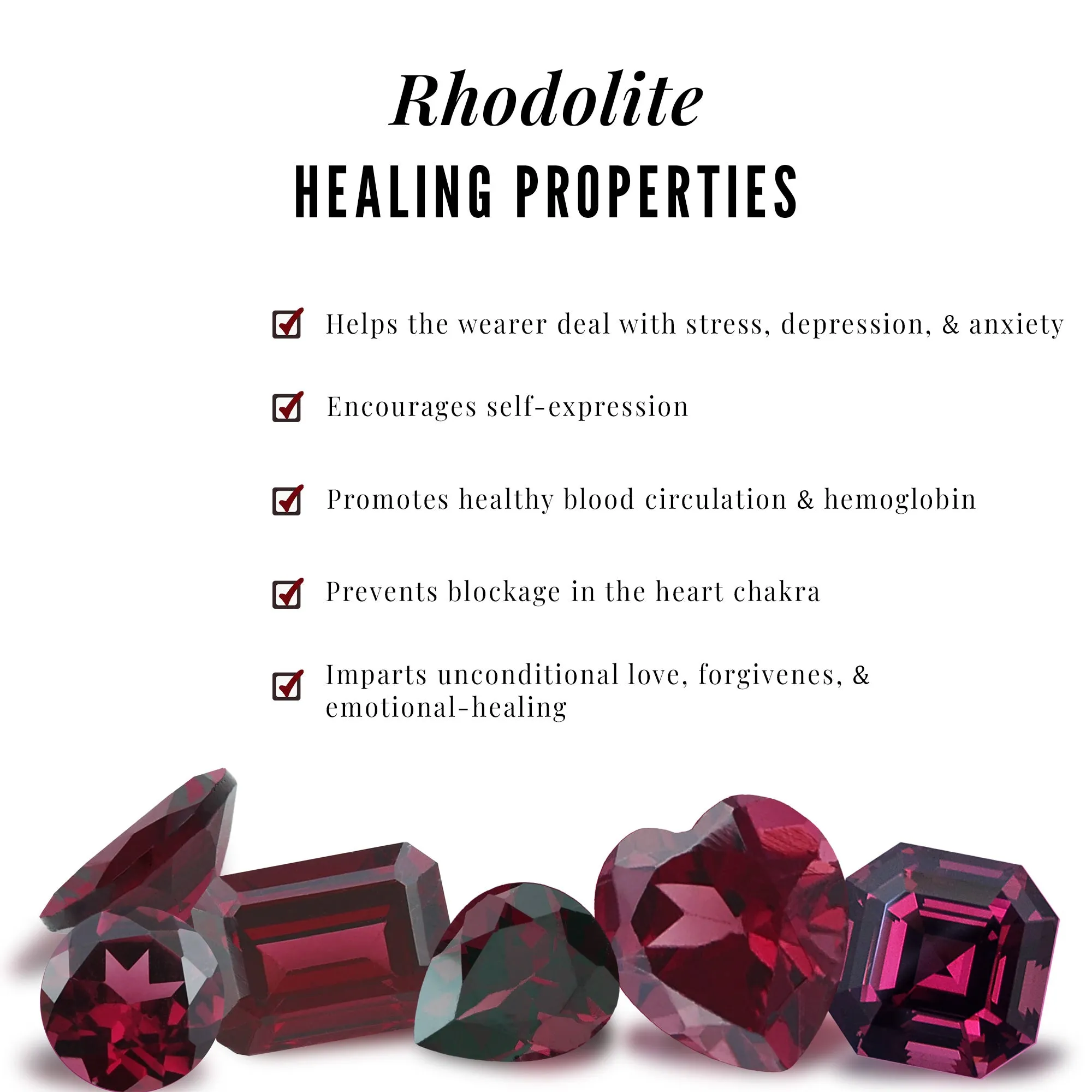 Real Rhodolite Halo Engagement Ring with Moissanite