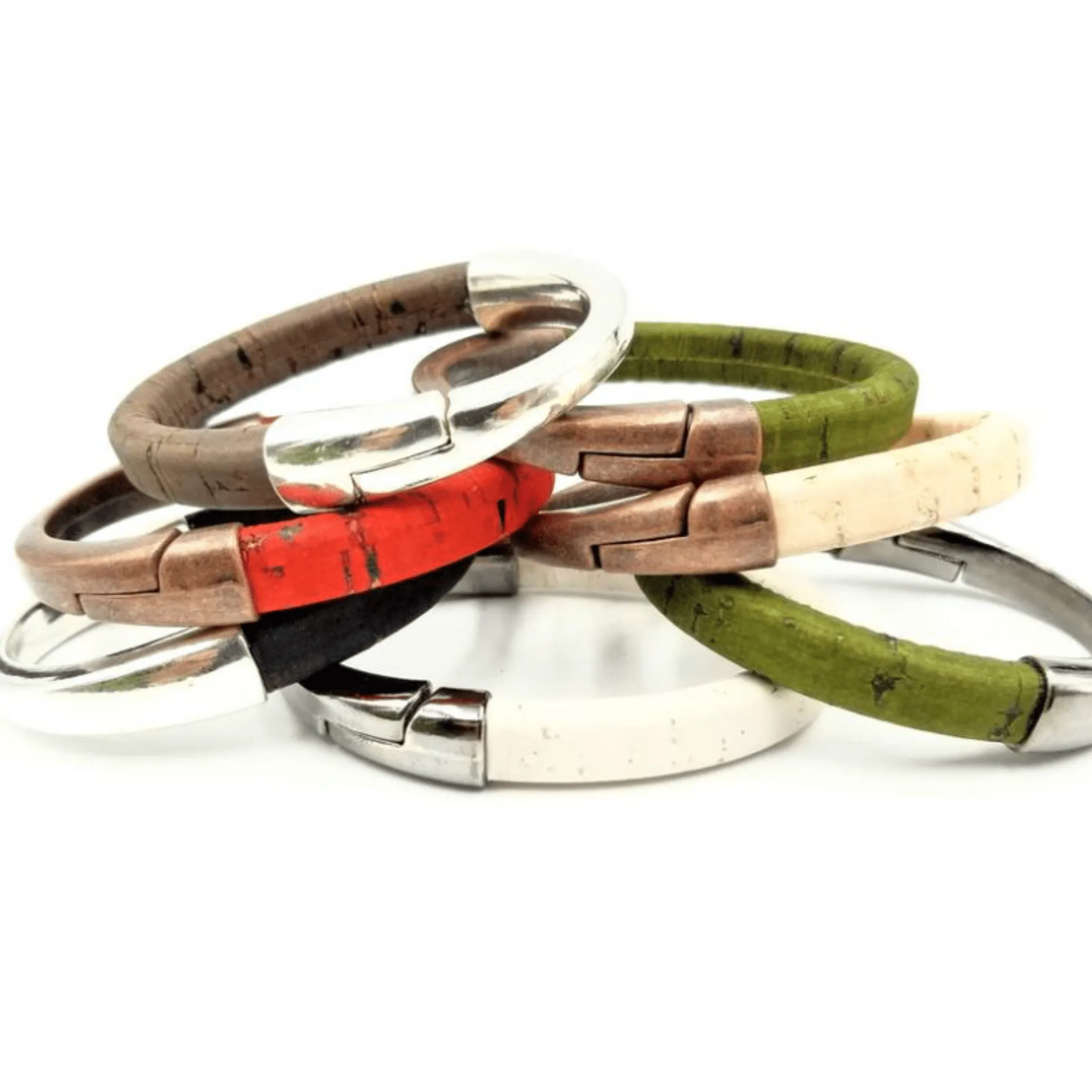 Red Cork Cuff Bracelet