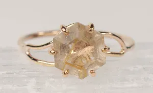 Rutilated Quartz Wavy Kassia Ring