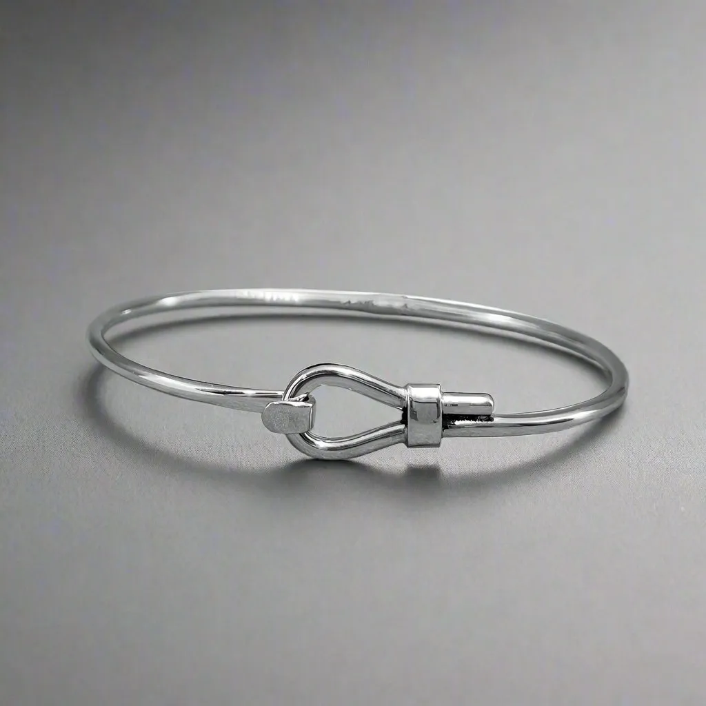 Saha - Cuff with Clasp Silver Bracelet