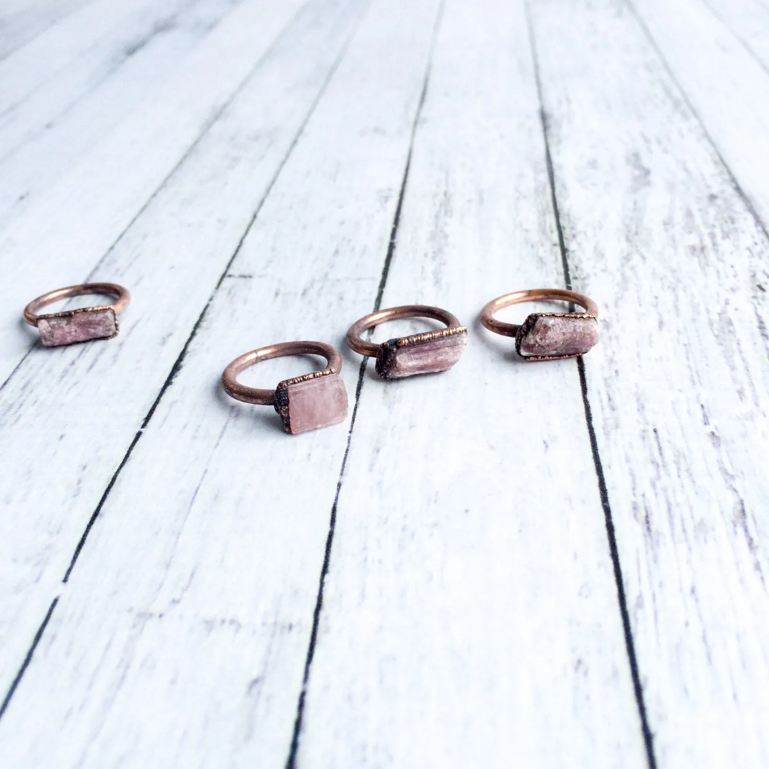 SALE Raw tourmaline ring | Pink tourmaline crystal ring