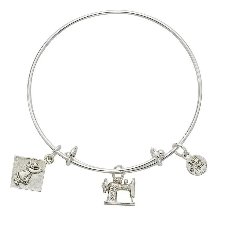 Sewing Machine and Sunbonnet Sue Bangle Bracelet
