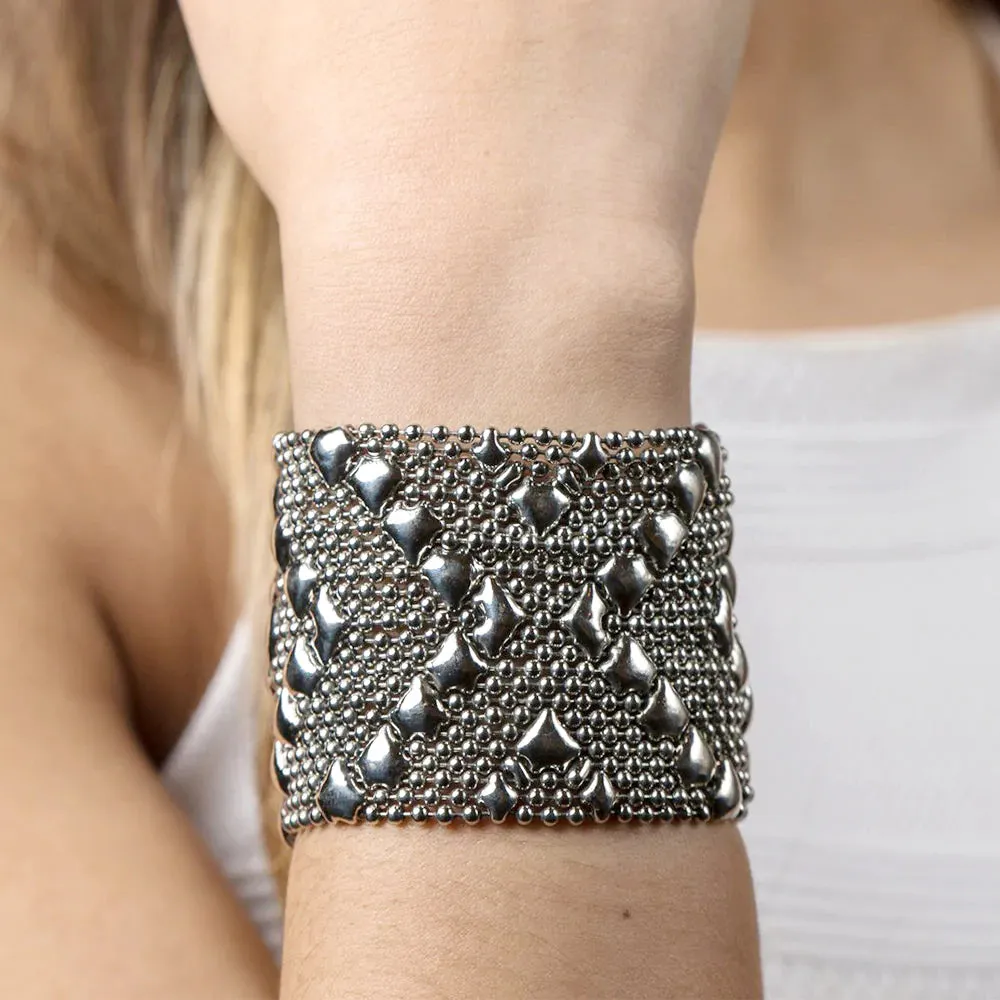 SG LIQUID METAL B105-AS ANTIQUE SILVER BRACELET BY SERGIO GUTIERREZ 7"