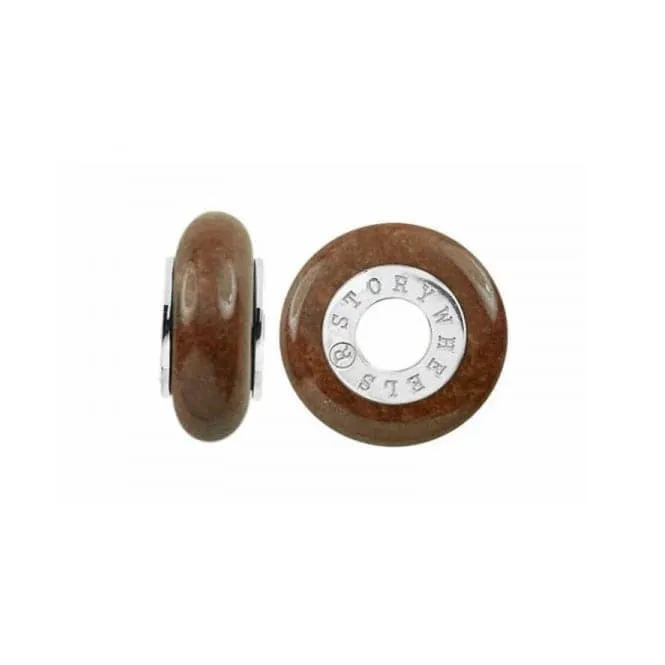 Silver & Jasper Wheel Charm S377CIN