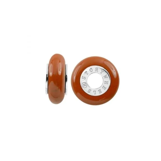 Silver & Red Jasper Wheel Charm S377WAT
