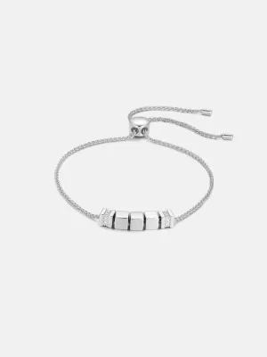 Silver Dice Engravable Friendship Bracelet